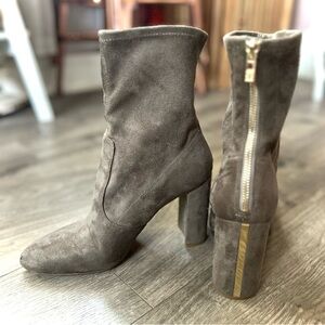 Ivanka Trump Taupe Suede Heeled Boots